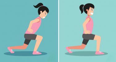 wrong and right lunges posture,vector