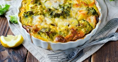 Casserole with broccoli and fish